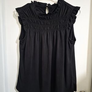 Adrianna Papell Black Ruffle Blouse